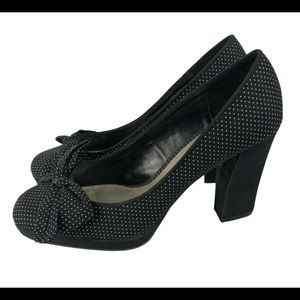 Ann Marino Polka dot block heel platform heels